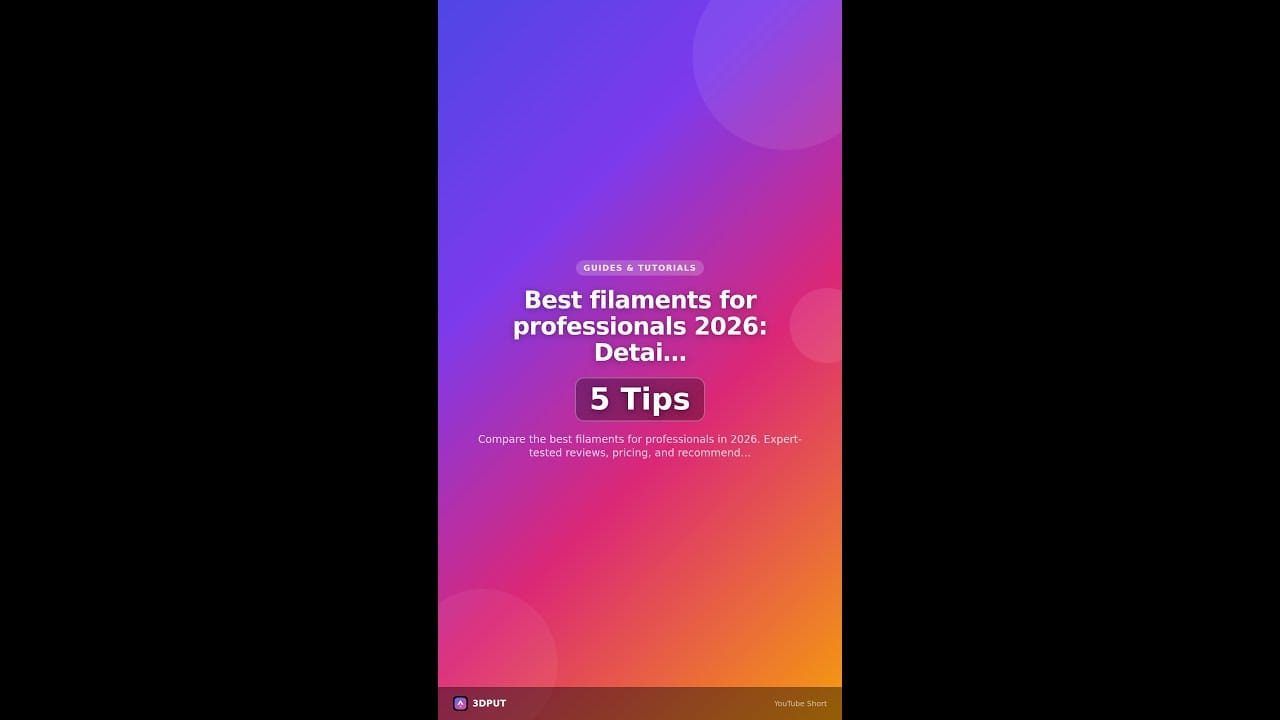 - Filaments pour professionnels 2026