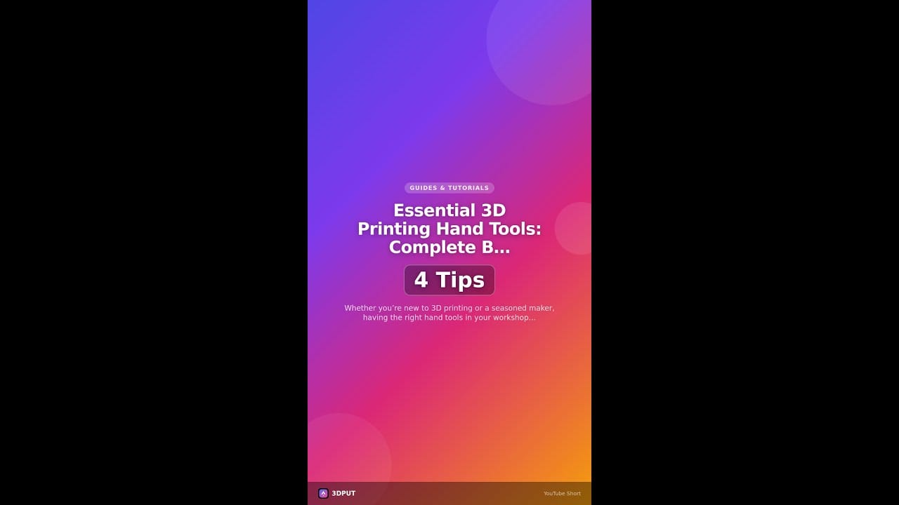 Outils manuels essentiels pour l’impression 3D : Guide d’achat complet pour 2026 - Outils manuels impression 3D 2026